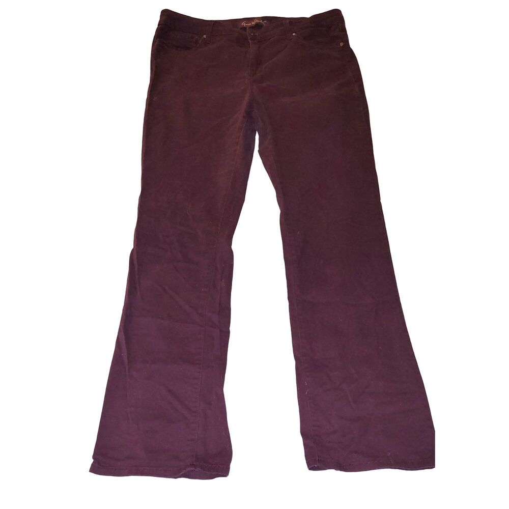 Gloria Vanderbilt Amanda Jeans High Rise Straight Leg Burgundy Size 14 Preowned